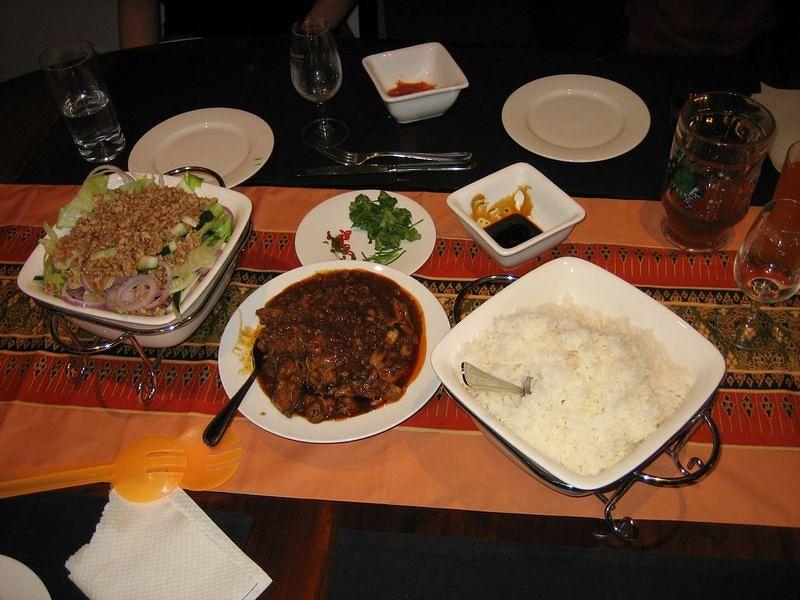 Laab and chicken with tamarind were the main dishes of the night